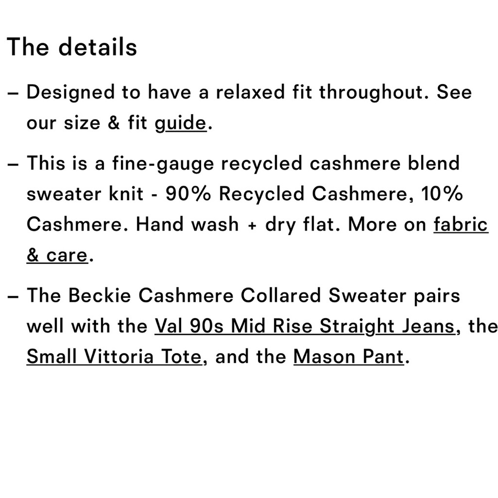 Reformation Beckie Cashmere Collared Sweater - Picture 14 of 14